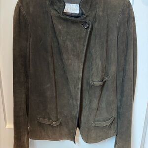 Chloe Women's Suede Blazer - Olive